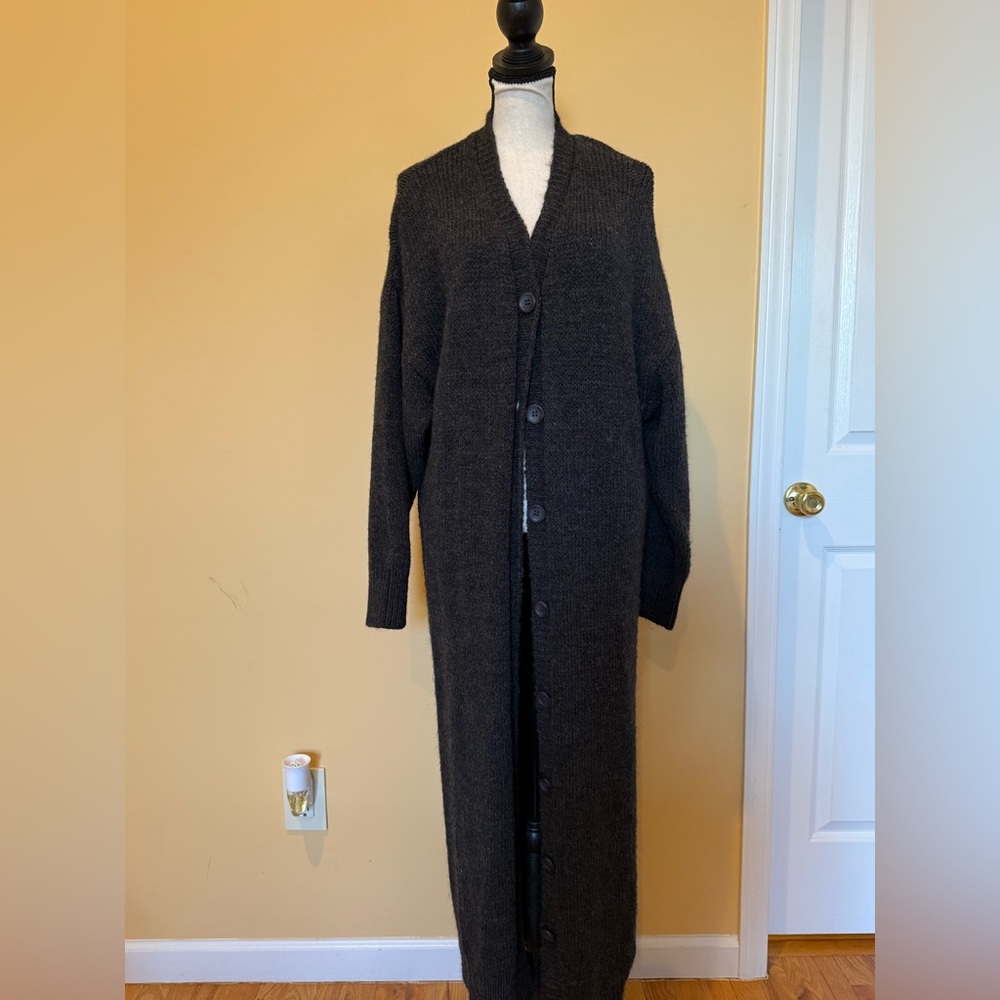 Asos Grey Long Chunky Cardigan Sweater